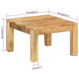 Berkfield Home Coffee Table 55x55x35 cm Solid Wood Mango in Brown - Size: 55 x 55 x 35 cm - thumbnail 8