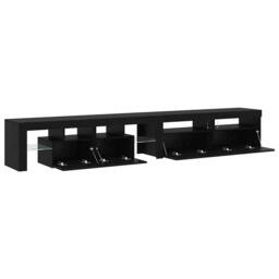 Berkfield Home TV Cabinets 3 pcs with LED Lights Black Oak Engineered Wood - thumbnail 6