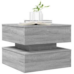 Berkfield Home Coffee Table with LED Lights Grey Sonoma 50x50x40 cm - Size: 50 x 50 x 40 cm - thumbnail 6