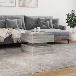 Berkfield Home Coffee Table with LED Lights Grey Sonoma 50x50x40 cm - Size: 50 x 50 x 40 cm - thumbnail 4
