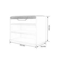 Gr8 Home Wooden Ottoman Shoes Storage Rack Bench Padded Grey Seat - thumbnail 6
