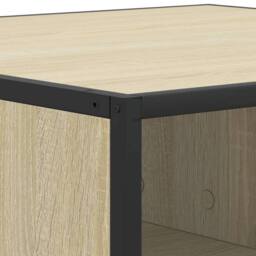 Berkfield Home Coffee Table Sonoma Oak 100x100x30 cm Engineered Wood & Metal in Brown - Size: 100 x 100 x 30 cm - thumbnail 8