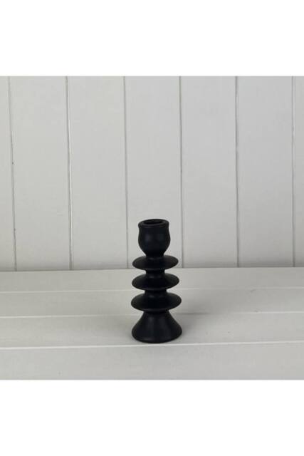 KDMD Small Black Ceramic Candle Holder - image 1