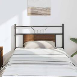 Berkfield Home Headboard Brown Oak 80 cm Engineered Wood & Steel - thumbnail 2