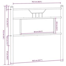 Berkfield Home Headboard Brown Oak 80 cm Engineered Wood & Steel - thumbnail 8