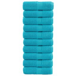 Berkfield Home Premium Soap Towels SOLUND 10 pcs Turquoise 30x30 cm 600 gsm in Blue