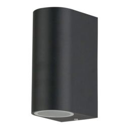 First Choice Lighting Set of 2 Drayton - Black Outdoor Twin Wall Lights - thumbnail 3