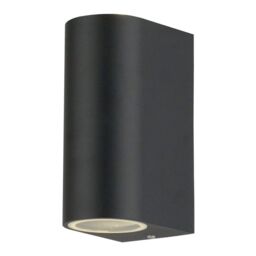 First Choice Lighting Set of 2 Drayton - Black Outdoor Twin Wall Lights - thumbnail 2