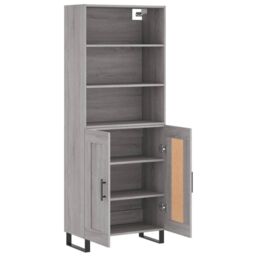 Berkfield Home Highboard Grey Sonoma 69.5x34x180 cm Engineered Wood - thumbnail 4