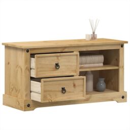 Berkfield Home TV Cabinet Corona 100x40x52 cm Solid Wood Pine in Brown - Size: 100 x 40 x 52 cm