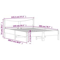 Berkfield Home Bed Frame without Mattress 140x200 cm Solid Wood Pine in Natural - thumbnail 9