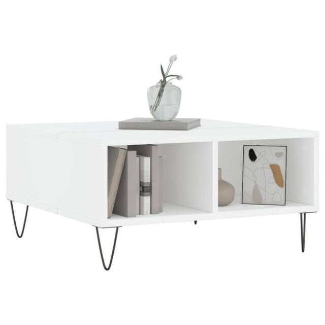Berkfield Home Decorative Coffee Table White 60x60x30 cm Engineered Wood - Size: 60 x 60 x 30 cm - image 1