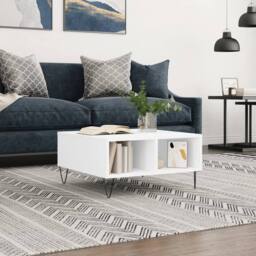 Berkfield Home Decorative Coffee Table White 60x60x30 cm Engineered Wood - Size: 60 x 60 x 30 cm - thumbnail 2