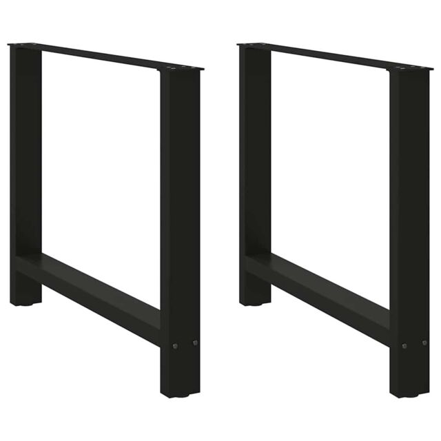 Berkfield Home Coffee Table Legs Black 2 pcs 100x(72-73) cm Steel - image 1