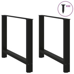 Berkfield Home Coffee Table Legs Black 2 pcs 100x(72-73) cm Steel - thumbnail 3