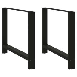 Berkfield Home Coffee Table Legs Black 2 pcs 100x(72-73) cm Steel - thumbnail 1