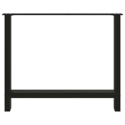 Berkfield Home Coffee Table Legs Black 2 pcs 100x(72-73) cm Steel - thumbnail 5