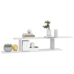 Berkfield Home Modern Wall-Mounted TV Shelf White 125x18x23 cm Engineered Wood - Size: 125 x 18 x 23 cm - thumbnail 4