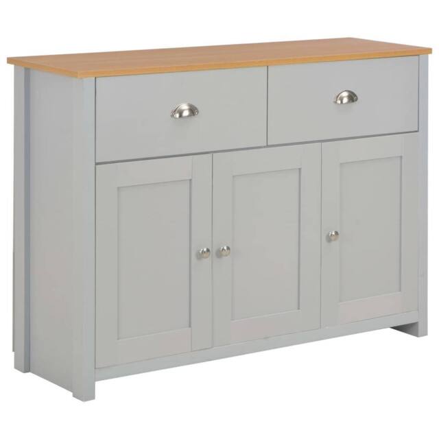 Berkfield Home Sideboard Grey 112x35x81 cm - Size: 112 x 35 x 81 cm - image 1