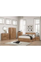 Birlea Stockwell 3 Door 2 Drawer Wardrobe Rustic Oak in Brown - thumbnail 3