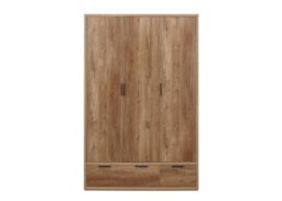 Birlea Stockwell 3 Door 2 Drawer Wardrobe Rustic Oak in Brown - thumbnail 5