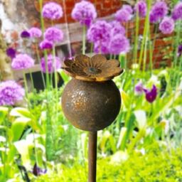 Poppyforge Pack of 3 Poppy Plant Pin 4Ft - Plant Border Support - Steel -BM/RtR in Brown - thumbnail 2