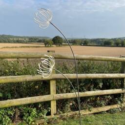 Poppyforge Clematis Garden Art - Bare Metal/Ready to Rust - W37 x H133 cm in Brown - thumbnail 2