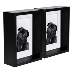"Nicola Spring 5"" x 7"" 3D Deep Box Photo Frames - 4"" x 6"" Mount - Black - Pack of 2 in White" - thumbnail 1