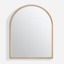 FurnitureboxUK Valerie Oak Wood Medium 110x80cm Overmantle Arch Mirror in Light Brown - Size: 110x80 cm - thumbnail 3