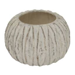 Lemon Pavilion Furniture and Decor Lorenzo Rotund Fin Vase - Ceramic - L30 x W30 x H20 cm - White