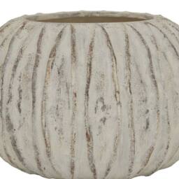 Lemon Pavilion Furniture and Decor Lorenzo Rotund Fin Vase - Ceramic - L30 x W30 x H20 cm - White - thumbnail 3