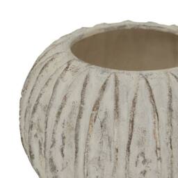 Lemon Pavilion Furniture and Decor Lorenzo Rotund Fin Vase - Ceramic - L30 x W30 x H20 cm - White - thumbnail 2