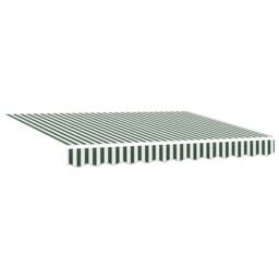 Berkfield Home Manual Retractable Awning Green & White 350x250 cm - thumbnail 5