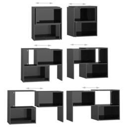 Berkfield Home TV Cabinet High Gloss Black 104x30x52 cm Engineered Wood - Size: 104 x 30 x 52 cm - thumbnail 6