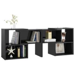 Berkfield Home TV Cabinet High Gloss Black 104x30x52 cm Engineered Wood - Size: 104 x 30 x 52 cm - thumbnail 5