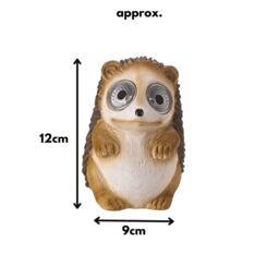 Marco Paul Men's Brown Resin Solar Powered Hedgehog Garden Ornament 12cm in Beige - thumbnail 4