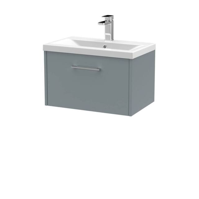 Balterley Winshill Contemporary 1 Drawer Wall Hung Vanity Basin Unit, 600mm in Grey - image 1