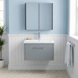 Balterley Winshill Contemporary 1 Drawer Wall Hung Vanity Basin Unit, 600mm in Grey - thumbnail 6