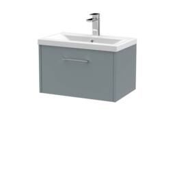 Balterley Winshill Contemporary 1 Drawer Wall Hung Vanity Basin Unit, 600mm in Grey