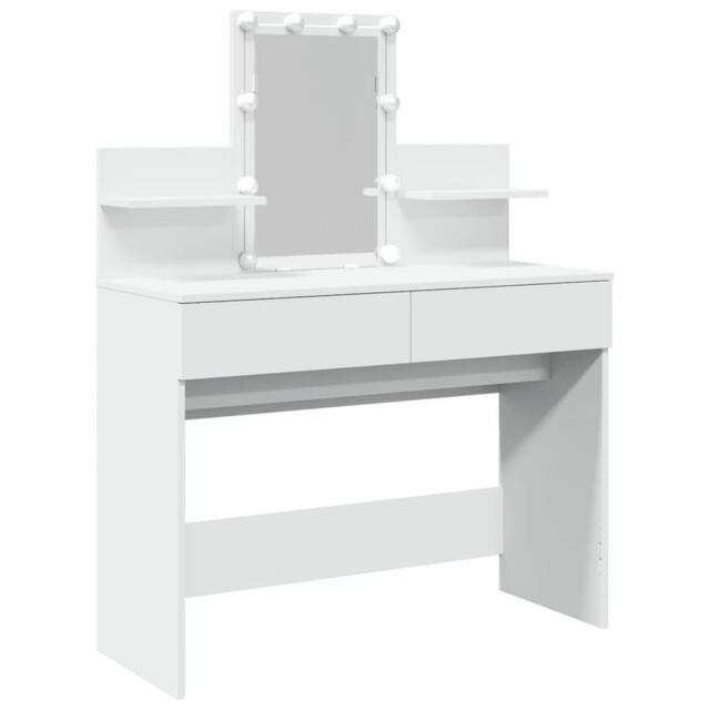 Berkfield Home Dressing Table with LED White 100x40x130 cm - Size: 100 x 40 x 130 cm - image 1