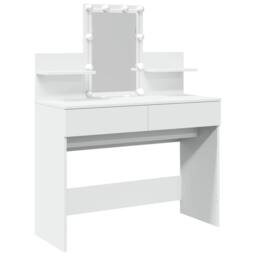 Berkfield Home Dressing Table with LED White 100x40x130 cm - Size: 100 x 40 x 130 cm - thumbnail 1