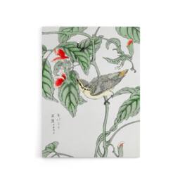 "Artery8 Tree Creeper & Pea Japanese Canvas Wall Art Print Kashu - Size: W18"" x H24""" - thumbnail 1