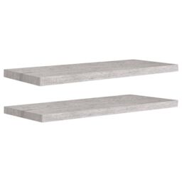 Berkfield Home Floating Wall Shelves 2 pcs Concrete Grey 80x23.5x3.8 cm MDF - thumbnail 2