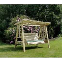 Churnet Valley Garden Furniture Ltd Antoinette 3 Swing Seat - Min. Assembly Required - Set of Cushions Inc in Brown - thumbnail 4