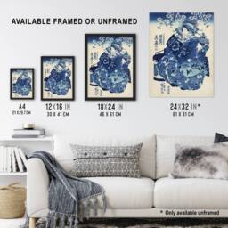 "Artery8 Hanao Ogiya Japanese Ukiyo E Kuniyoshi Wall Art Poster Print in Blue - Size: W24"" x H32""" - thumbnail 3