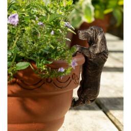Jardinopia Basset Hound Plant Pot Hanger - L11 x W5.5 x H4.5 cm in Bronze - thumbnail 4
