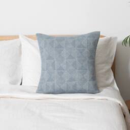 Native Natural Diamond Blue Wool Cushion 45x45cm - Size: 45 cm x 45 cm - thumbnail 2