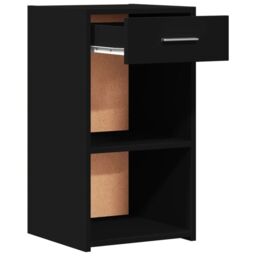 Berkfield Home Bedside Cabinets 2 pcs Black 35x34x65 cm Engineered Wood - Size: 35 x 34 x 65 cm - thumbnail 5