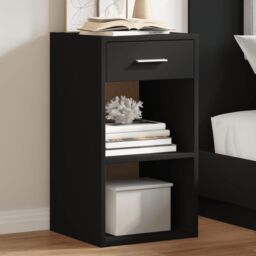 Berkfield Home Bedside Cabinets 2 pcs Black 35x34x65 cm Engineered Wood - Size: 35 x 34 x 65 cm - thumbnail 1