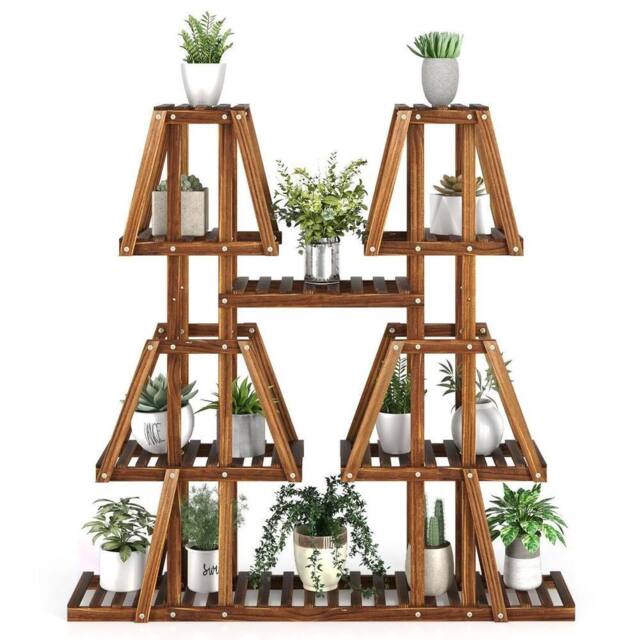 Kelvenix 5-Tier Wood Plant Stand Indoor in Brown - image 1
